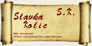 Slavka Kolić vizit kartica